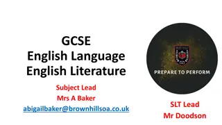 GCSE English Language and Literature Overview