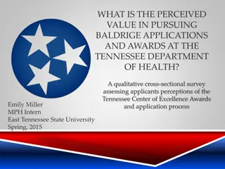 Perceived Value of Pursuing Baldrige Applications and Awards at Tennessee Department of Health