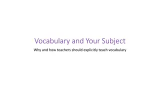 The Importance of Explicitly Teaching Vocabulary in Education