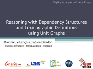 Reasoning with Dependency Structures and Lexicographic Definitions using Unit Graphs