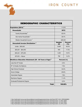 Overview of Demographic and Government Characteristics in Iron County