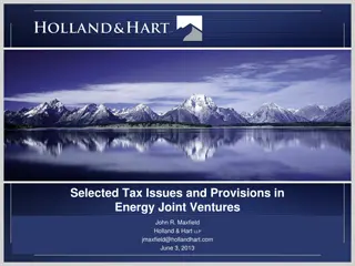 Tax Issues and Provisions in Energy Joint Ventures