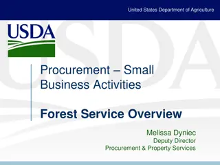 Overview of USDA Forest Service Small Business Activities