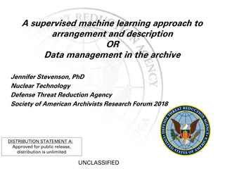 Supervised Machine Learning for Data Management in Archives