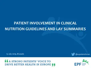 Enhancing Patient Involvement in Clinical Nutrition Guidelines