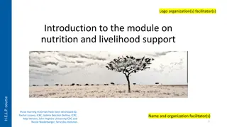 Nutrition and Livelihood Support Module: Building Resilience in Crisis Settings