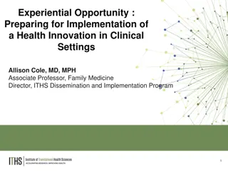 Implementation Planning for Health Innovation in Clinical Settings