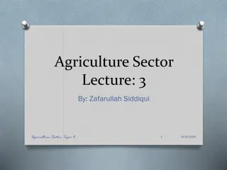 Challenges and Opportunities in Pakistan's Agriculture Sector