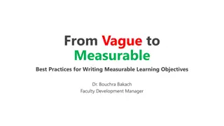 Effective Strategies for Writing Measurable Learning Objectives