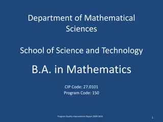 Mathematics Program Quality Improvement Report 2009-2010 at Department of Mathematical Sciences