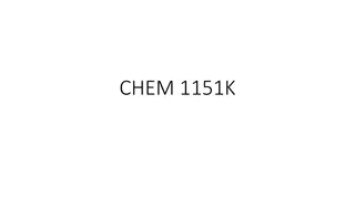 Chemistry 1151K Course Overview and Chapters Summary