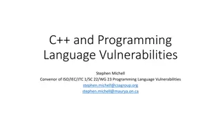 Programming Language Vulnerabilities and ISO/IEC/SC22/WG23