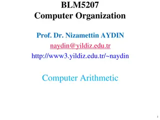 Computer Arithmetic: ALU, Integer Representation, and Twos Complement