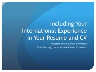 Maximizing Your International Experience in Your Resume/CV