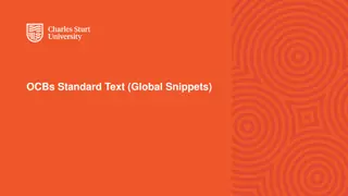 Comprehensive Information on OCBs Standard Text and Key Course Highlights