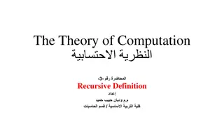 Introduction to Recursive Definitions in The Theory of Computation