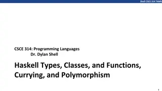 Haskell Types, Classes, Functions, and Polymorphism