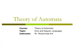 Theory of Automata: Introduction and Regular Languages Overview