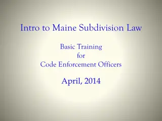 Maine Subdivision Law for Code Enforcement Officers