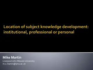 Subject Knowledge Development in Education