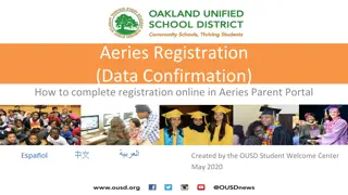 Completing Online Registration in Aeries Parent Portal for OUSD Students