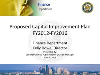 Proposed Capital Improvement Plan FY2012-FY2016 Overview