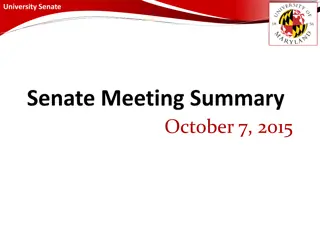 University Senate Summary - October 7, 2015