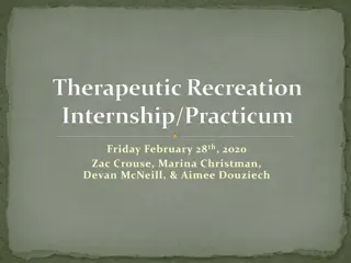 Therapeutic Recreation Internship/Practicum Overview