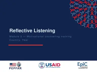 Reflective Listening Techniques in Motivational Counseling Training