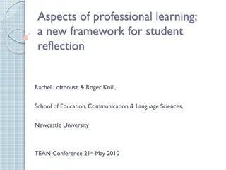 Aspects of Professional Learning: A New Framework for Student Reflection in PGCE Context