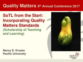 Integrating Quality Matters Standards into Scholarship of Teaching and Learning