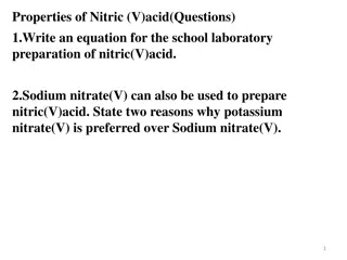 Laboratory Preparation of Nitric(V) Acid & Chemical Reactions