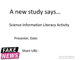 Unveiling Fake News Through Science Information Literacy Activities