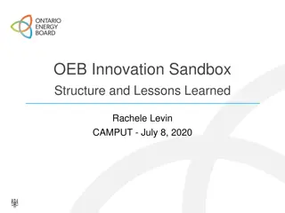 OEB Innovation Sandbox Structure & Lessons Learned