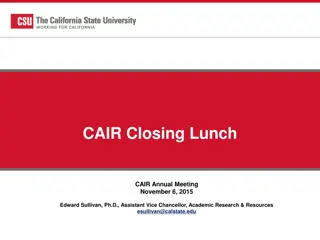 Insights from CAIR Annual Meeting and Data Analytics Dashboards