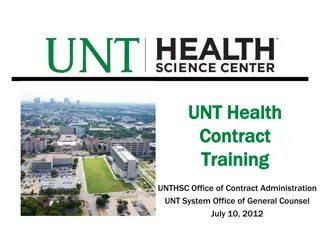 Contract Training Presentation Overview at UNT Health System