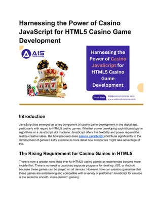 Harnessing the Power of Casino JavaScript for HTML5 Casino Game Development