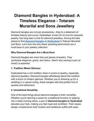 Diamond Bangles in Hyderabad_ A Timeless Elegance - Totaram Murarilal and Sons Jewellery