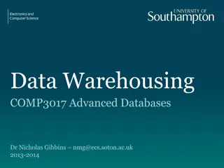 Data Warehousing and Online Analytical Processing (OLAP)