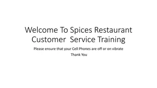 Customer Service Training at Spices Restaurant