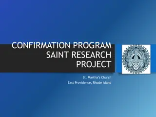 Saints for Confirmation Program Research at St. Martha's Church