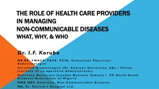 Managing Non-Communicable Diseases: Role of Health Care Providers