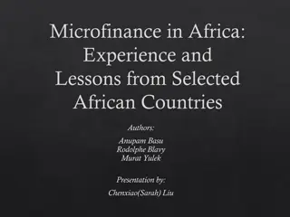 Microfinance in Africa: Lessons and Experiences from Selected Countries