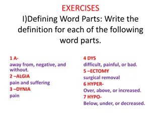 Medical Terminology Word Parts Definitions and Exercises