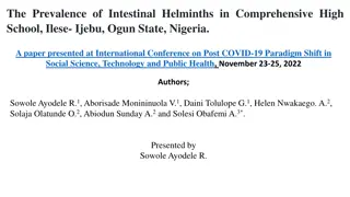 Prevalence of Intestinal Helminths in Comprehensive High School, Ilese-Ijebu, Ogun State, Nigeria