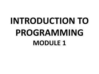 Introduction to Programming - Basics and Algorithms