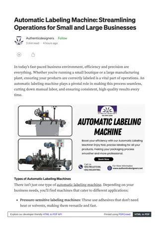 Automatic Labeling Machine from Authentic Designers : Increase Your Efficiency