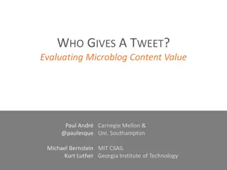 Evaluating Microblog Content: Who Gives a Tweet?