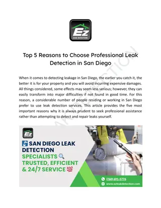 Top 5 Reasons to Choose Professional Leak Detection in San Diego