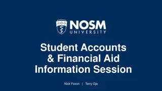 Student Accounts & Financial Aid Information Session Overview